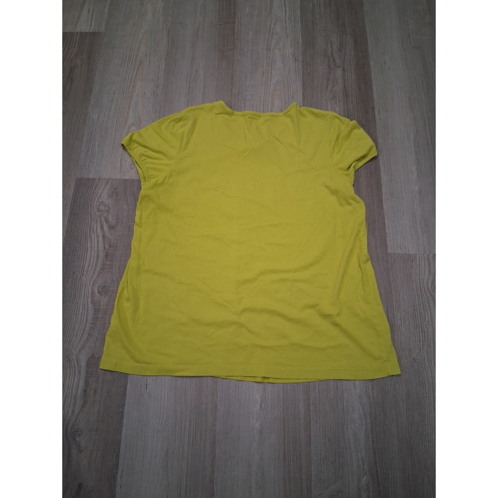 Liz Claiborne Womens Chartreuse Yellow Empire Waist Pleated Top Large - Picture 2 of 5